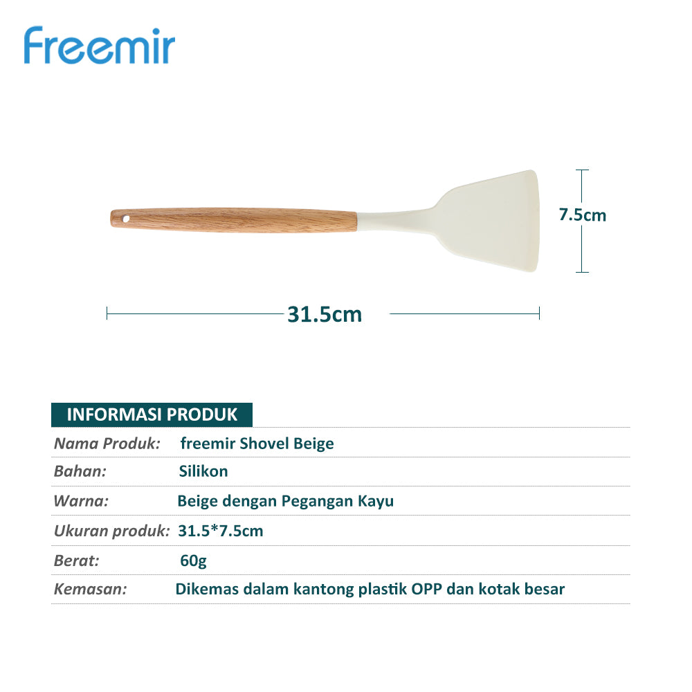 NEW freemir Spatula Sutil Silikon Beige Anti Leleh Tahan Suhu Panas Premium