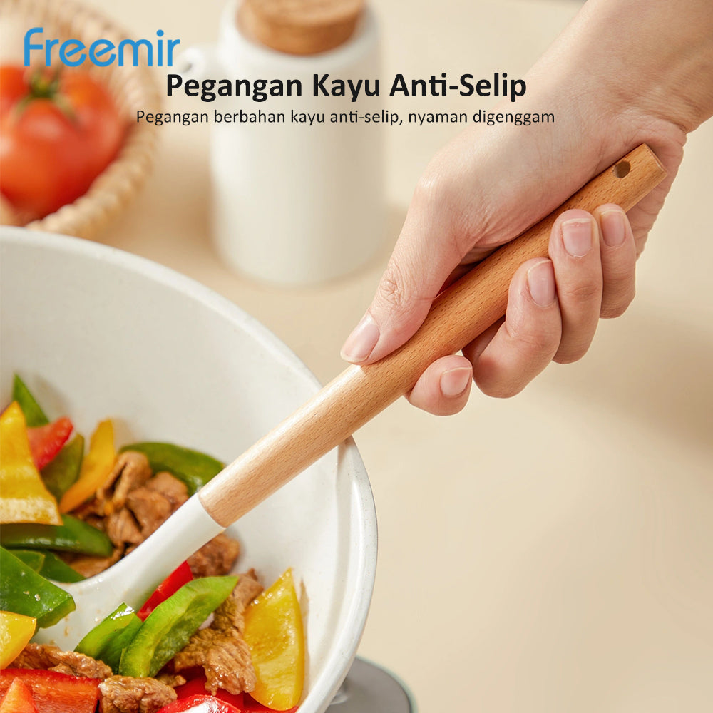 NEW freemir Spatula Sutil Silikon Beige Anti Leleh Tahan Suhu Panas Premium