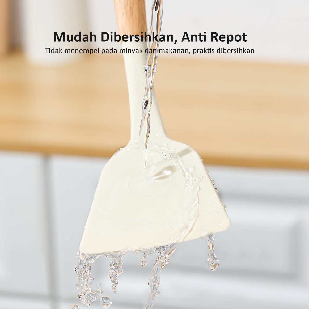 freemir Spatula Sutil Silikon Beige Anti Leleh Tahan Suhu Panas Premium
