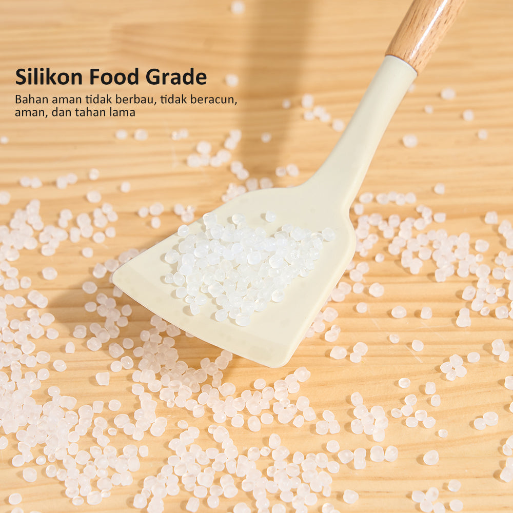 freemir Spatula Sutil Silikon Beige Anti Leleh Tahan Suhu Panas Premium