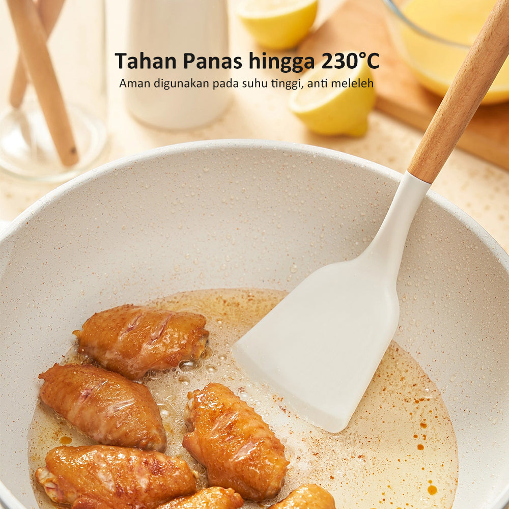 freemir Spatula Sutil Silikon Beige Anti Leleh Tahan Suhu Panas Premium