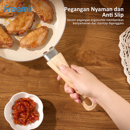 freemir 20 CM Single Bottom Frying Pan with Wooden Handle