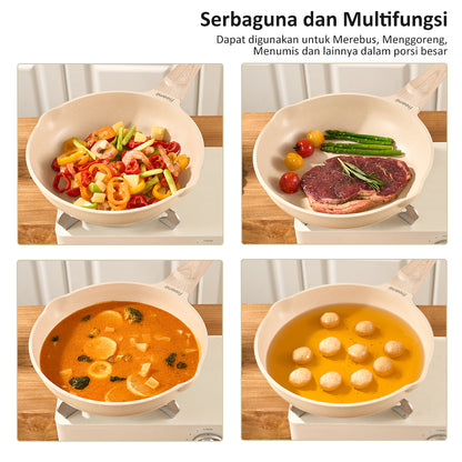 freemir 24 CM Non-Stick Double Bottom Frying Pan