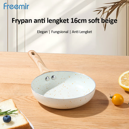 freemir Wok Pan Anti Lengket Single Bottom 16 CM - Beige