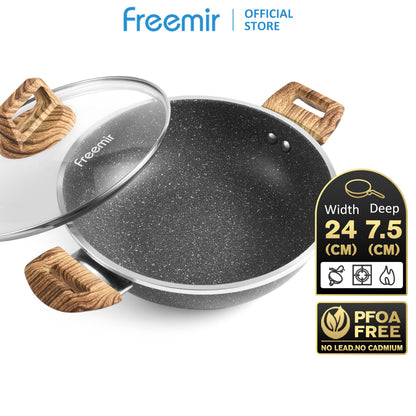 freemir 24 CM Non-Stick Single Bottom Two-Handle Frying Pan