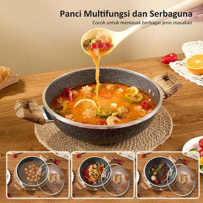 freemir 24 CM Non-Stick Single Bottom Two-Handle Frying Pan