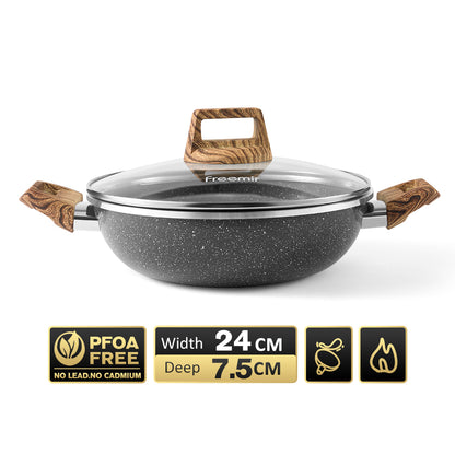 freemir 24 CM Non-Stick Single Bottom Two-Handle Frying Pan