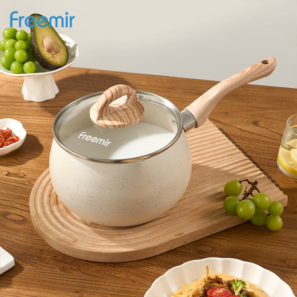 freemir 16 CM Double Bottom Non-Stick Milk Pan with Lid