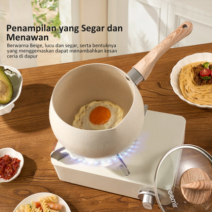 freemir 16 CM Double Bottom Non-Stick Milk Pan with Lid