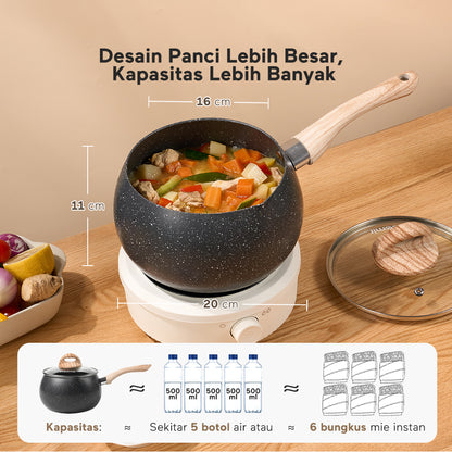 freemir 16 CM Single Bottom Milk Pot with Lid