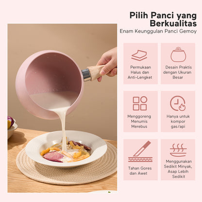 freemir 16 CM Single Bottom Non-Stick Milk Pan with Glass Lid