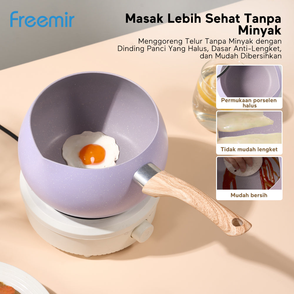 Panci Susu Gemoy 16 CM dengan Tutup Kaca - Ungu