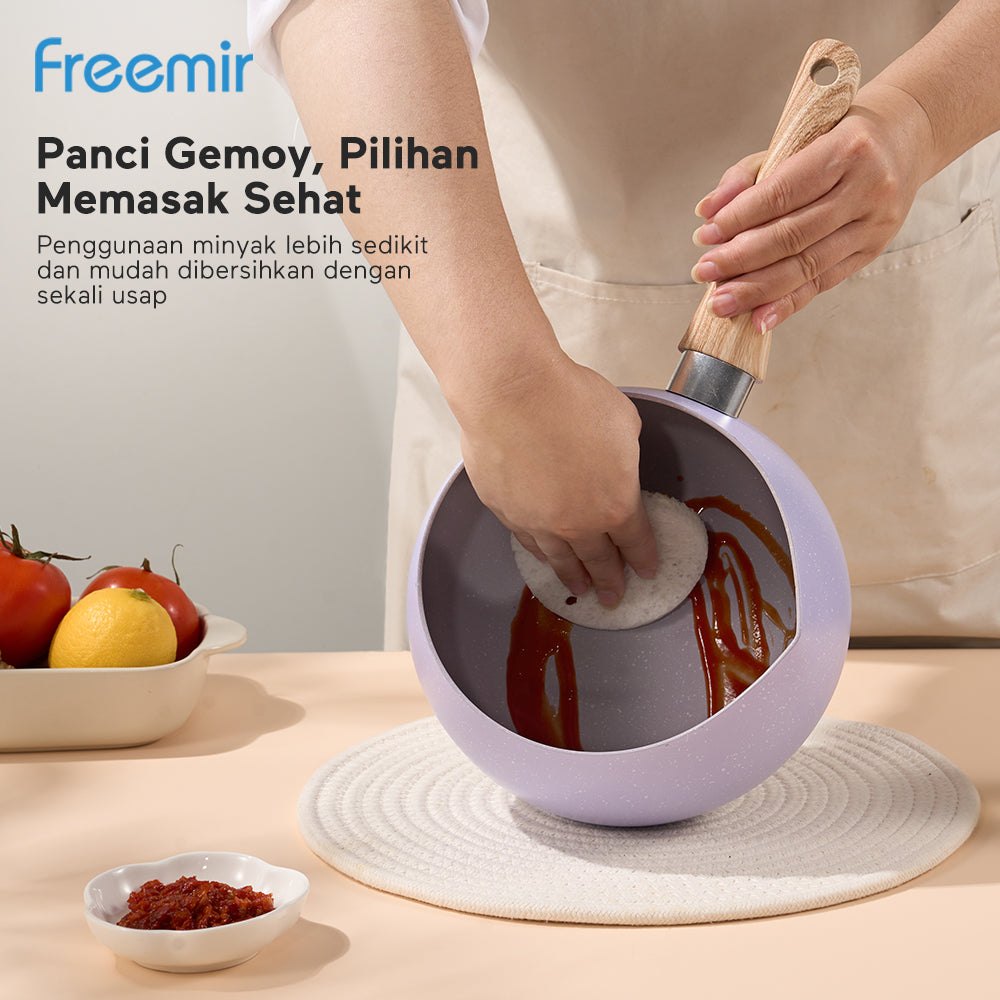 Panci Susu Gemoy 16 CM dengan Tutup Kaca - Ungu