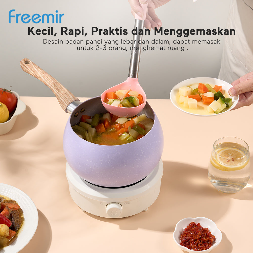 Panci Susu Gemoy 16 CM dengan Tutup Kaca - Ungu