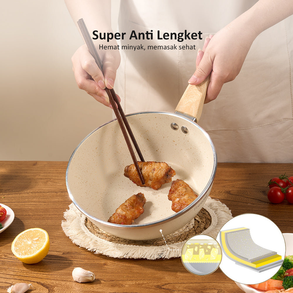 freemir Wok Pan 20 CM Double Bottom Anti Lengket