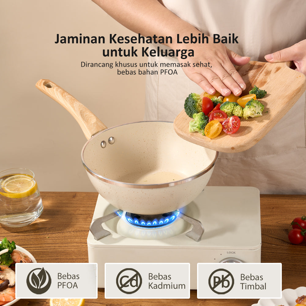 freemir Wok Pan 20 CM Double Bottom Anti Lengket