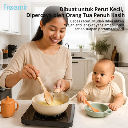 freemir Wok Pan 20 CM Non-Stick Single Bottom - Beige