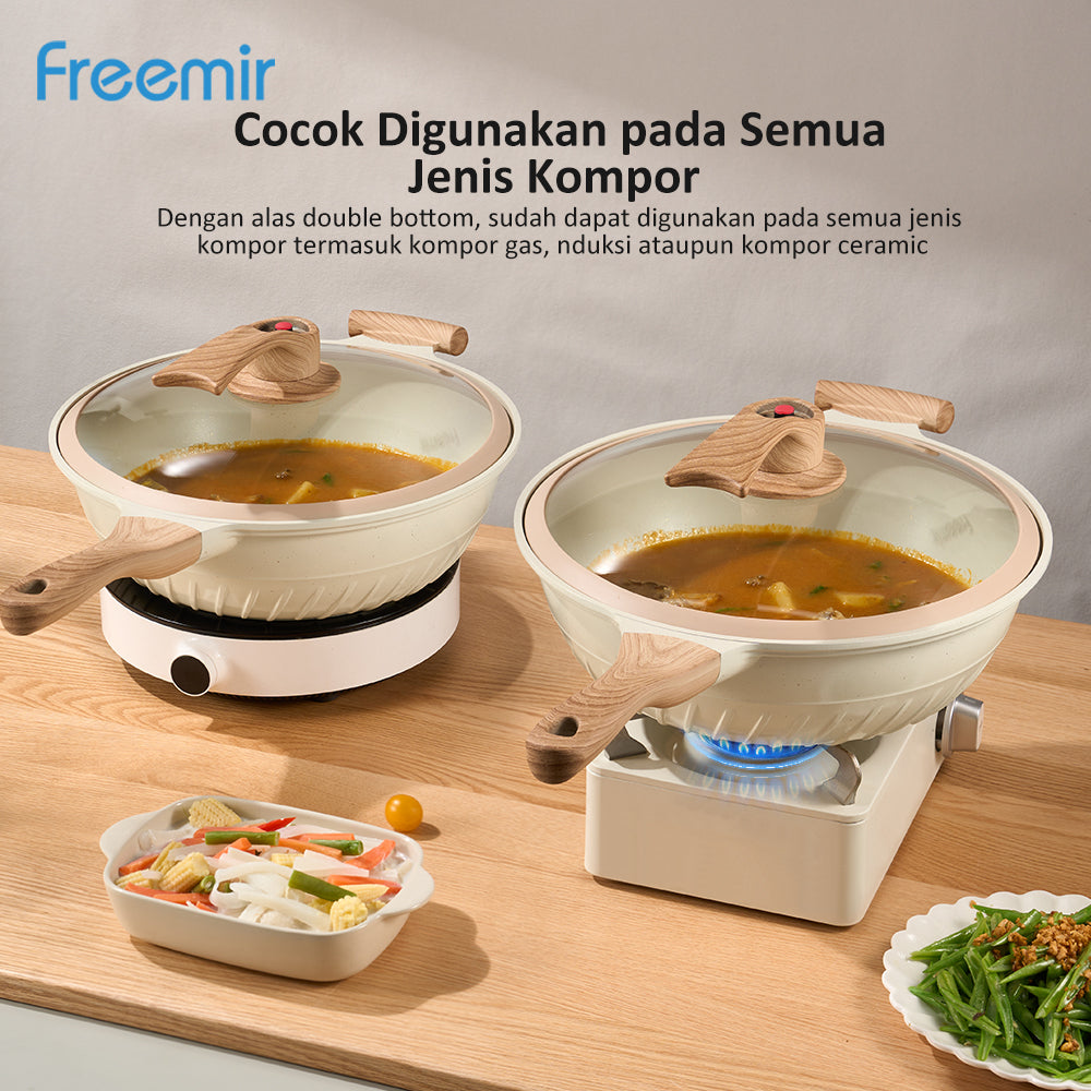 freemir Wajan Micro Pressure 32 CM Double Bottom Vya Series