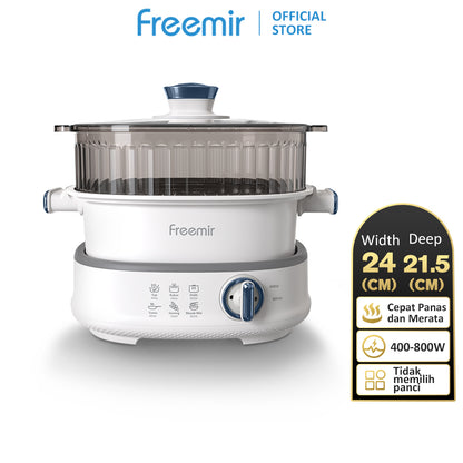 freemir 24 CM Multifunction Electric Cooking Pot (White)
