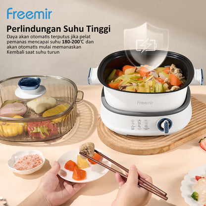 freemir 24 CM Multifunction Electric Cooking Pot (White)