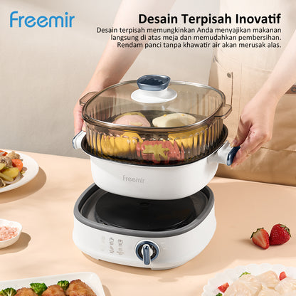 freemir 24 CM Multifunction Electric Cooking Pot (White)