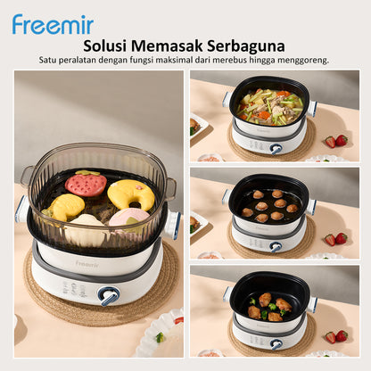 freemir 24 CM Multifunction Electric Cooking Pot (White)