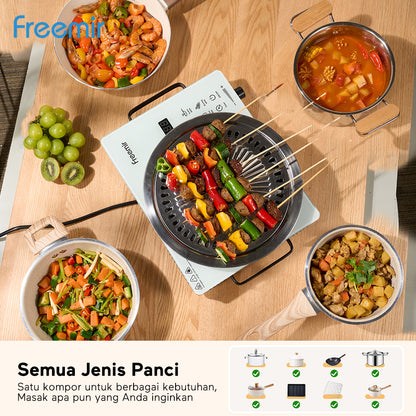 freemir Electric Cooktop with Touch Screen (White)
