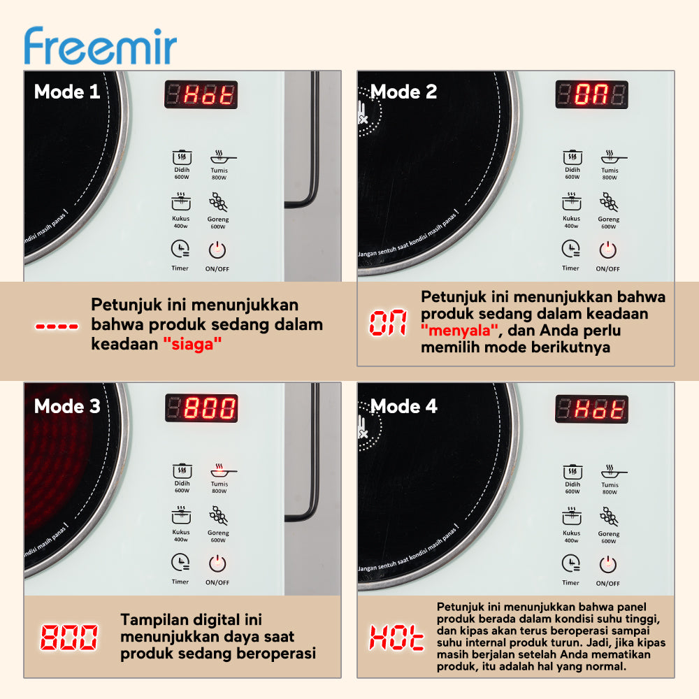 freemir Kompor Elektrik dengan Layar Sentuh
