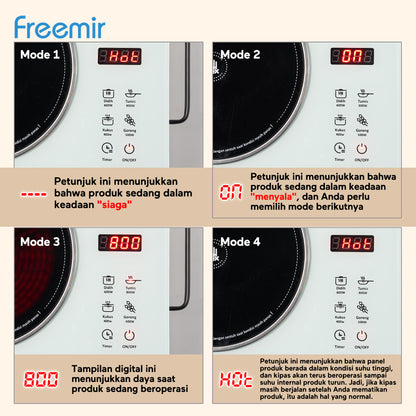 freemir Electric Cooktop with Touch Screen (White)