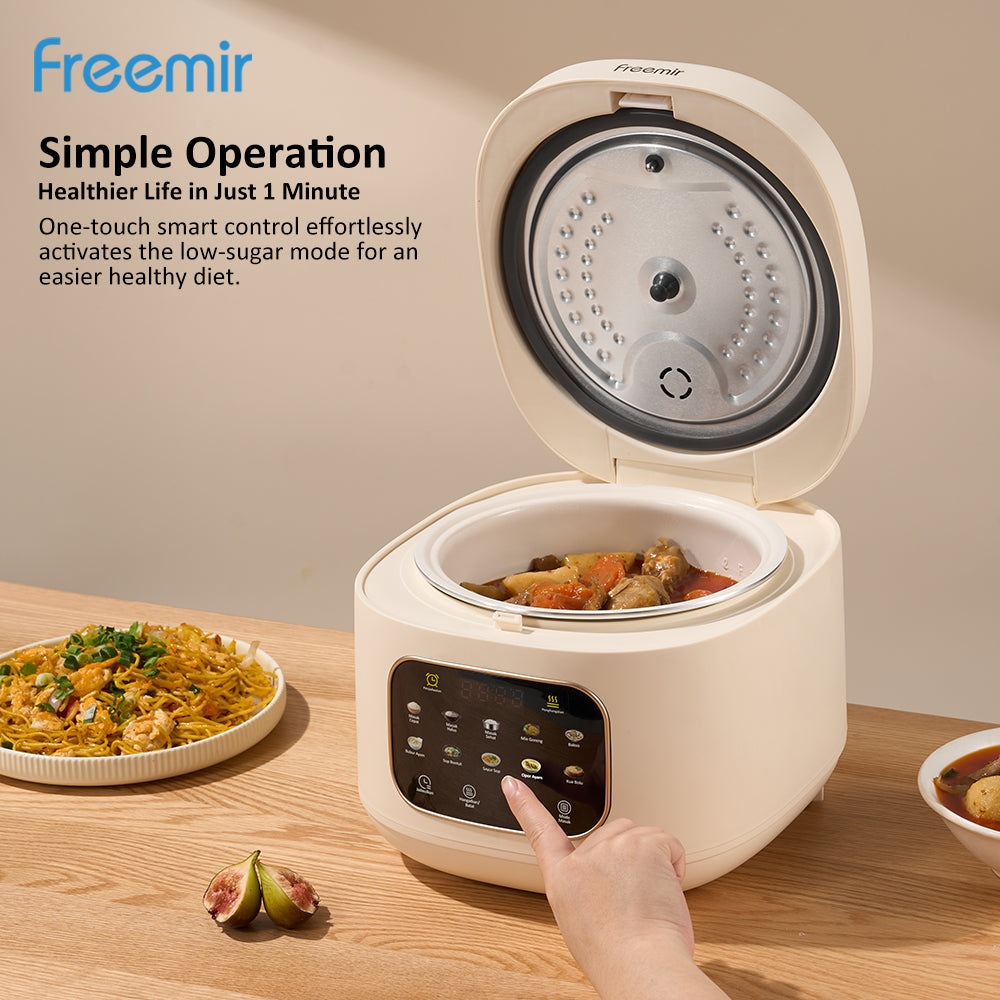 Rice Cooker dengan Layar Sentuh 1.5L Low Watt untuk Kontrol Gula Rendah dan Kalori