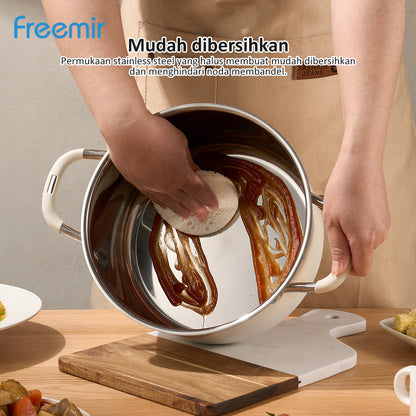 freemir 22 CM Double Bottom Stainless Steel Pan