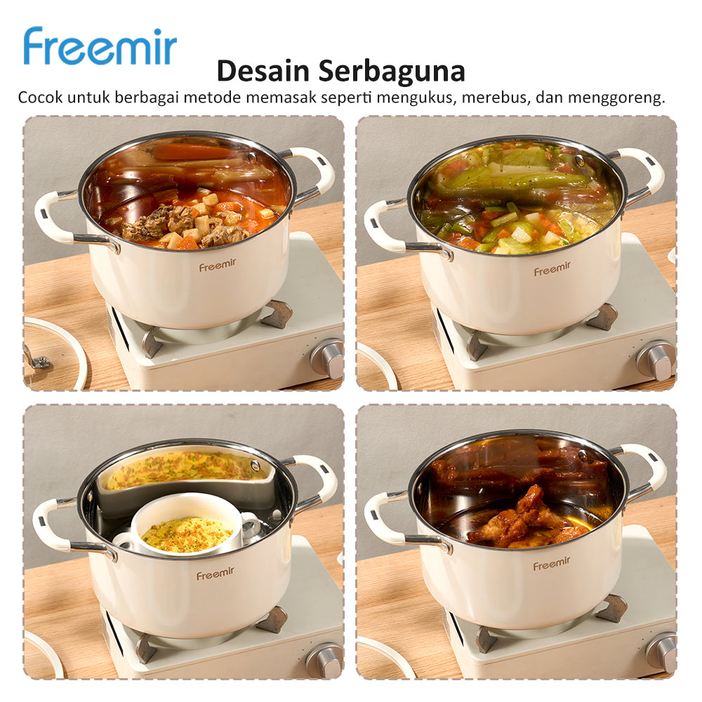 freemir 22 CM Double Bottom Stainless Steel Pan