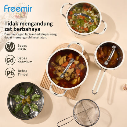 5 Pcs Stainless Steel Pan Set