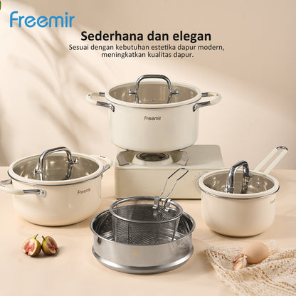 5 Pcs Stainless Steel Pan Set