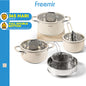 5 Pcs Stainless Steel Pan Set