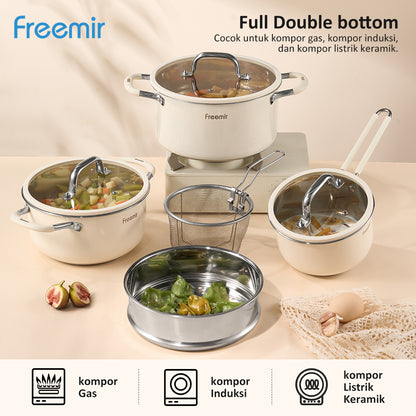 5 Pcs Stainless Steel Pan Set