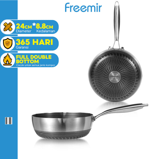 freemir Wajan Honeycomb 24 CM Stainless Steel Double Bottom