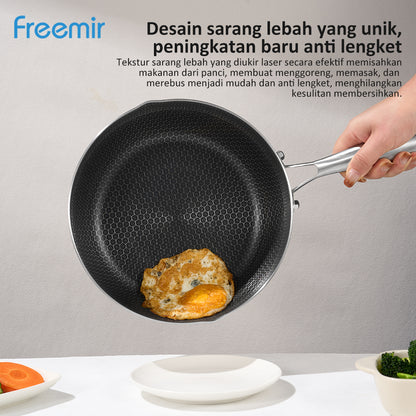 freemir Wajan Honeycomb 24 CM Stainless Steel Double Bottom