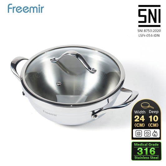 Seri Air SUS 316 Stainless Steel Frying Pan 24 CM