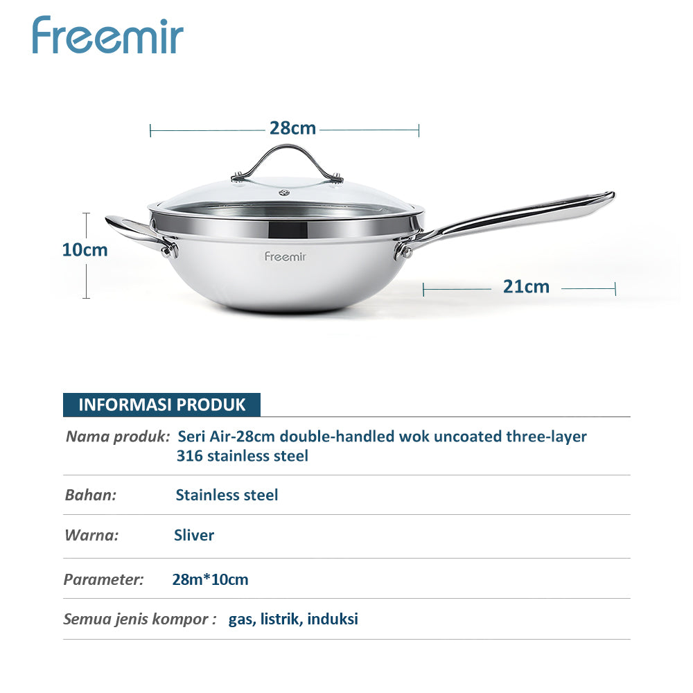 Seri Air SUS 316 Stainless Steel Frying Pan 24 CM