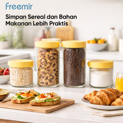 freemir Set Toples Kaca Penyimpanan 4pcs dengan Gift Box