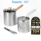 freemir Stainless Steel 304 Frypan with Strainer and Glass Lid