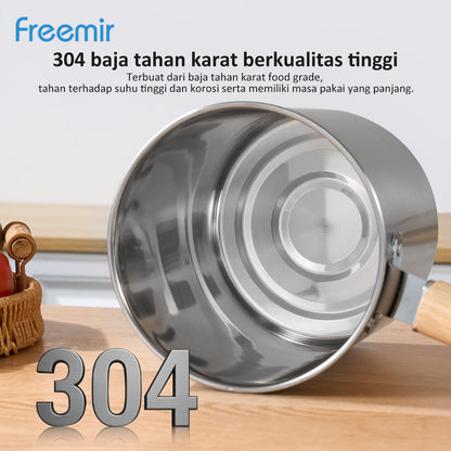 freemir Stainless Steel 304 Frypan with Strainer and Glass Lid