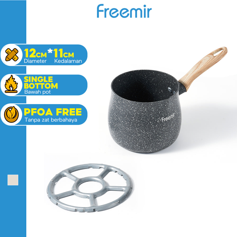 freemir Panci Susu Anti Lengket Single Bottom 1.2L dan Dudukan Kompor Gas