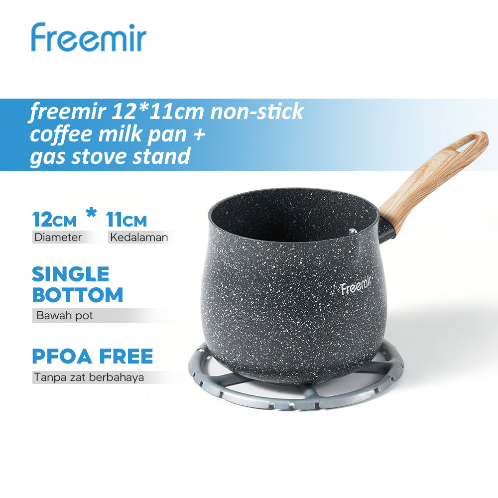 freemir 1.2L Single Bottom Non-Stick Milk Pan and Gas Stove Stand