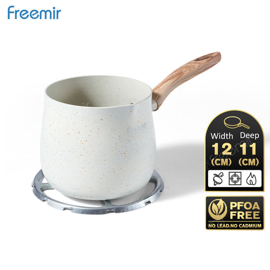 Freemir 12cm Single Bottom Non-Stick Coffee Milk Pot and Gas Stove Stand