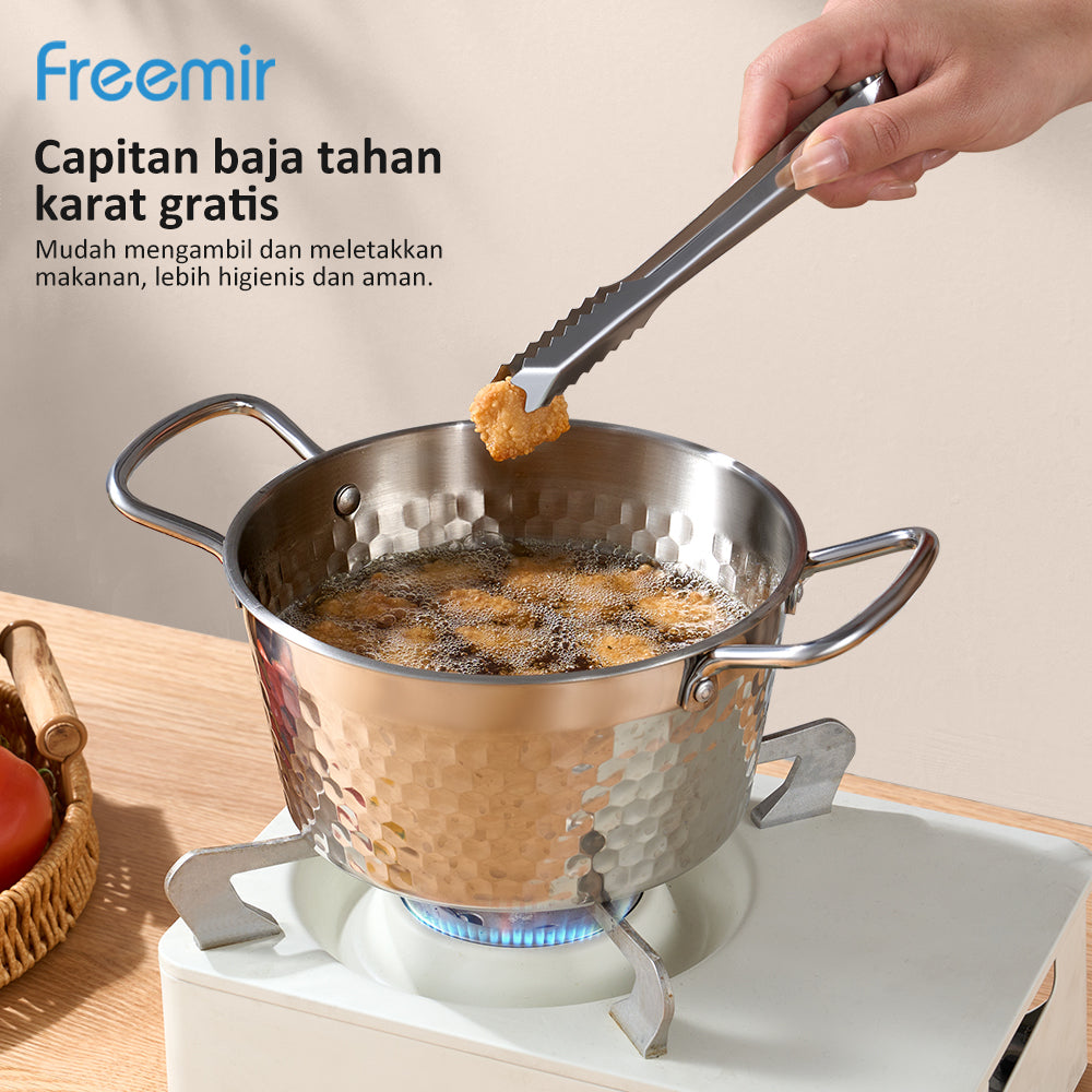 freemir Panci Stainless Steel 304 Seri Snow dengan Tutup Kaca dan Penjepit Stainless