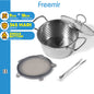 Freemir Snow Series 304 Stainless Steel Pan with Glass Lid and Stainless Steel Tongs