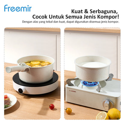 freemir Wajan Set 6Pcs 26/20/20/16cm Gagang Lepas Pasang Anti Lengket Serbaguna Foodgrade