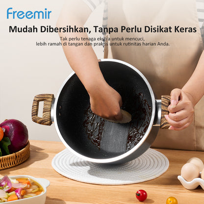 freemir 5.5L Micro Pressure Cooker 24 CM Single Bottom with Two Handles and Glass Lid